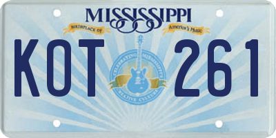 MS license plate KOT261