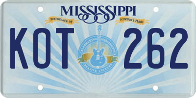 MS license plate KOT262