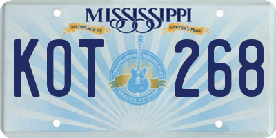 MS license plate KOT268