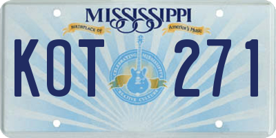 MS license plate KOT271