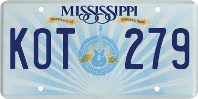 MS license plate KOT279