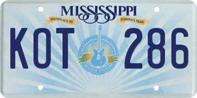 MS license plate KOT286
