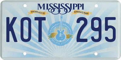 MS license plate KOT295