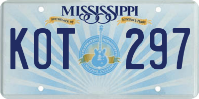 MS license plate KOT297