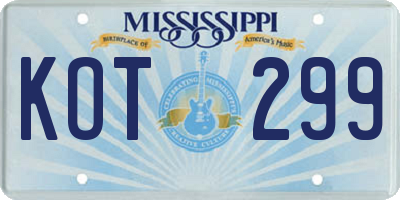 MS license plate KOT299