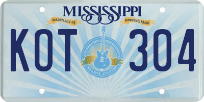 MS license plate KOT304