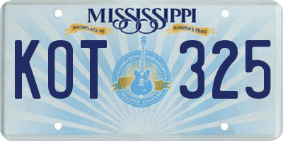 MS license plate KOT325