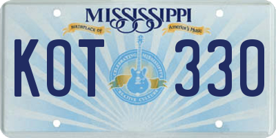 MS license plate KOT330