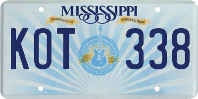 MS license plate KOT338