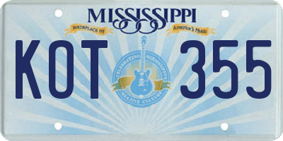 MS license plate KOT355