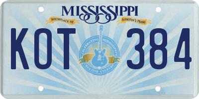 MS license plate KOT384