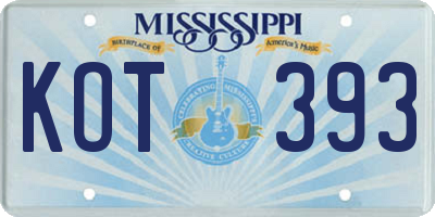 MS license plate KOT393