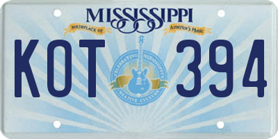 MS license plate KOT394