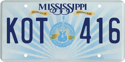 MS license plate KOT416