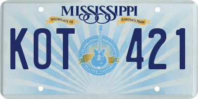 MS license plate KOT421
