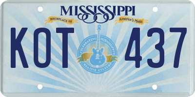 MS license plate KOT437