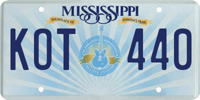 MS license plate KOT440