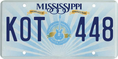 MS license plate KOT448