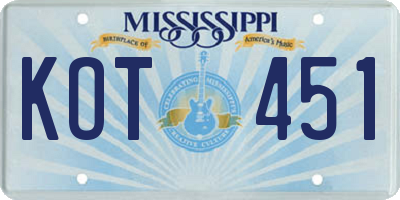MS license plate KOT451
