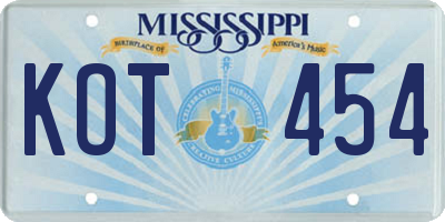 MS license plate KOT454