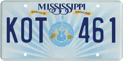 MS license plate KOT461