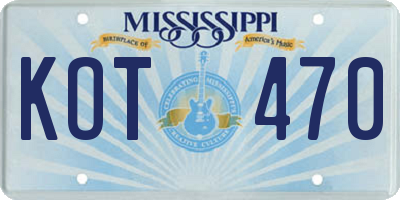 MS license plate KOT470