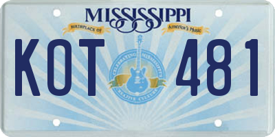 MS license plate KOT481