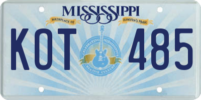 MS license plate KOT485