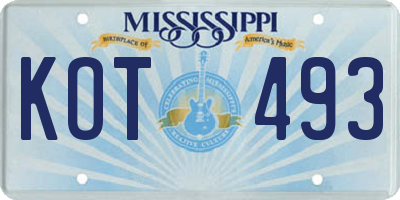 MS license plate KOT493