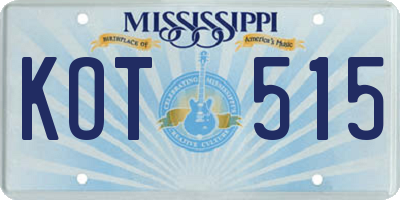 MS license plate KOT515