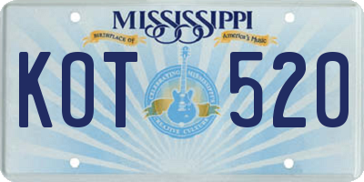 MS license plate KOT520
