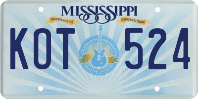 MS license plate KOT524