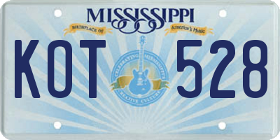 MS license plate KOT528