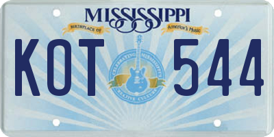 MS license plate KOT544