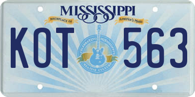 MS license plate KOT563