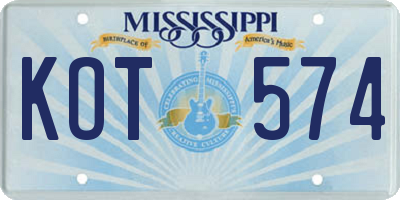 MS license plate KOT574