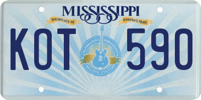 MS license plate KOT590