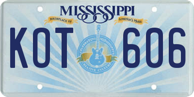 MS license plate KOT606