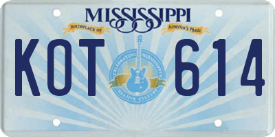 MS license plate KOT614