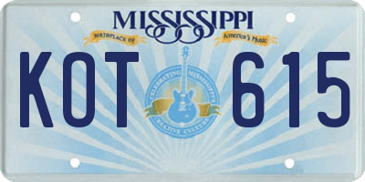 MS license plate KOT615