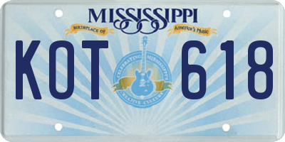 MS license plate KOT618