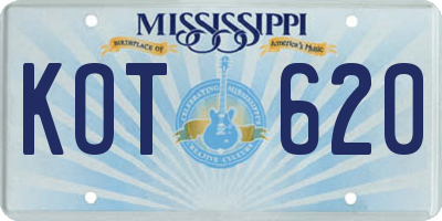 MS license plate KOT620