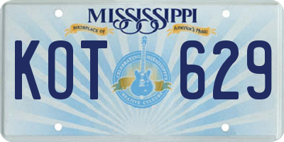 MS license plate KOT629