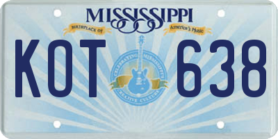 MS license plate KOT638