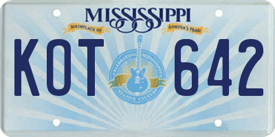 MS license plate KOT642