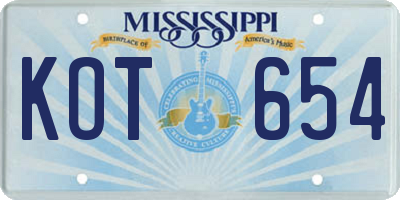 MS license plate KOT654