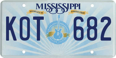 MS license plate KOT682
