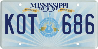 MS license plate KOT686