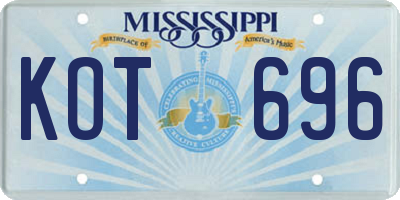MS license plate KOT696