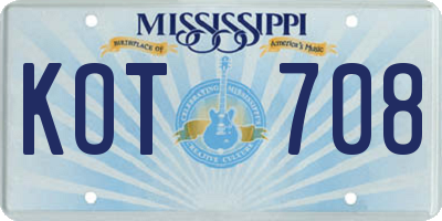 MS license plate KOT708